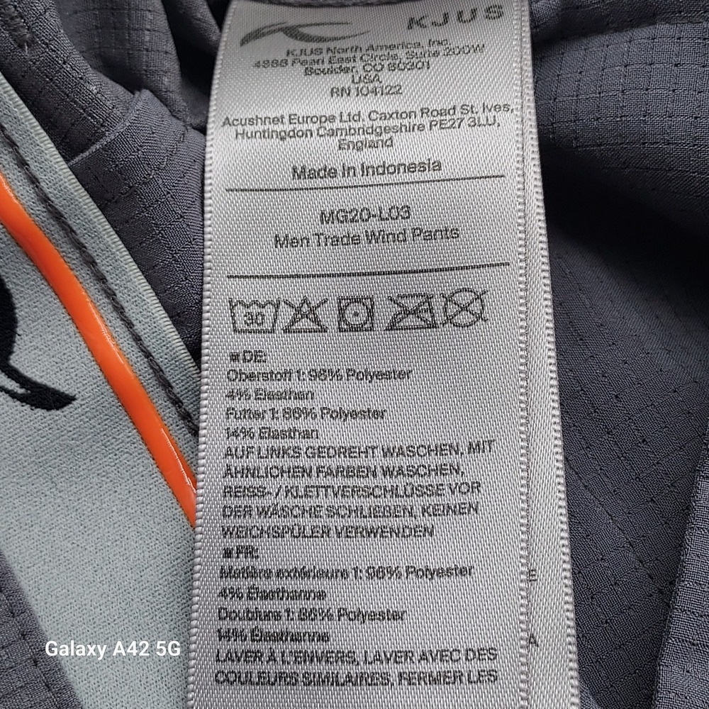 KJUS Men Trade Wind Pants Grey Tailored Fit Stretch Golf Trousers W35 L32 MG20 - Picture 3 of 7